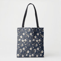 Elegantes Navy Blau und Gold Lilien Blumenmuster