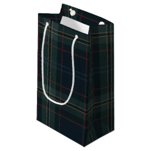 Elegantes Navy-Blau und Grün kariertes Weihnachten Kleine Geschenktüte