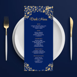 Elegantes Navy Blue and Gold Drink Menü