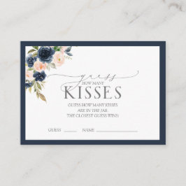 Elegantes Navy Blue Blush Brautparty Game Begleitkarte