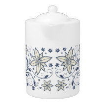Elegantes Navy Blue Floral Muster |