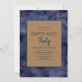 Elegantes Navy Blue Gold Empty Nest Party Einladung