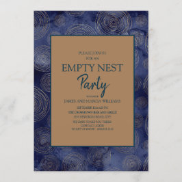 Elegantes Navy Blue Gold Empty Nest Party Einladung
