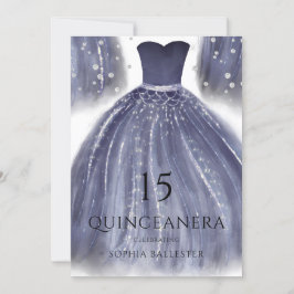 Elegantes Navy Blue Quinceanera Dress Gown Party Einladung