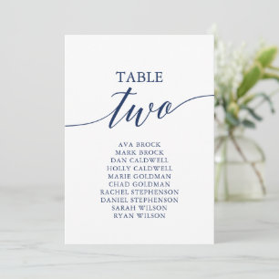 Elegantes Navy Blue Tischnummer 2 Seating Chart