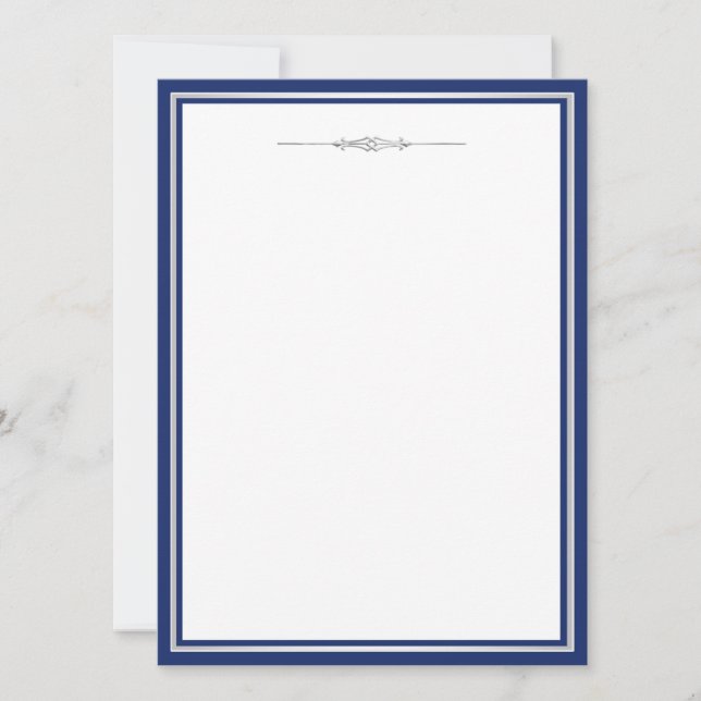 Elegantes Navy Blue und Silver Invitation Template Einladung (Vorderseite)