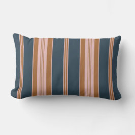 Elegantes Navy Braun Rosa Ticking Streifenmuster Lendenkissen