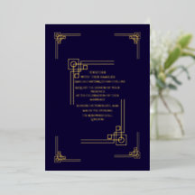Elegantes Navy & Gold Art Deco Personalisiert
