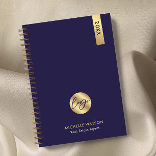 Elegantes Navy & Gold Custom Business Logo 2025 Planer