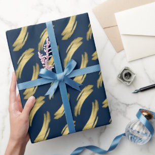 Elegantes Navy-Gold-Geburtstags-Geschenkpapier im  Geschenkpapier