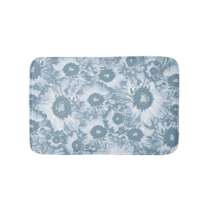 Elegantes Navy-Grau-Blumenmuster Badematte