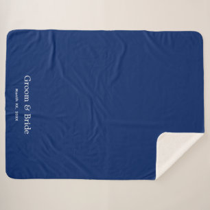 Elegantes Navy-Hochzeits-Sherpa mit individuellem Sherpadecke