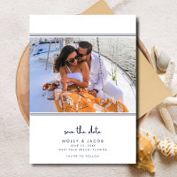 Elegantes Navy Nautical Foto Hochzeit speichern da