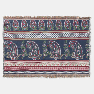 Elegantes Navy Paisley: Zeitloses Border-Design Decke