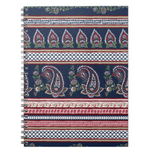 Elegantes Navy Paisley: Zeitloses Border-Design Notizblock