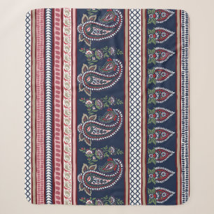 Elegantes Navy-Paisley: Zeitloses Bordüren-Design Sherpadecke