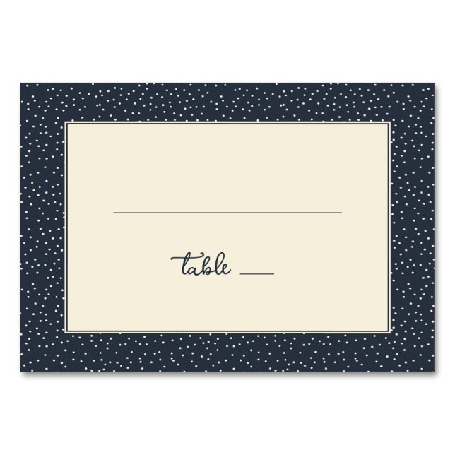 Elegantes Navy-Punkt-Minimalist Tischnummer (Vorderseite)