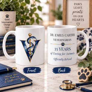 Elegantes Navy-Tierarzt-Ruhestandsgeschenk Kaffeetasse