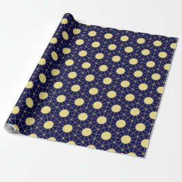 Elegantes Navy- und Gold-Geometrie-Fliesenmuster Geschenkpapier