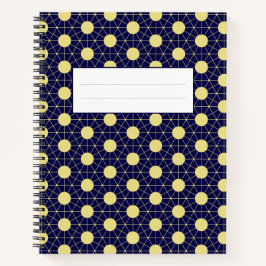 Elegantes Navy- und Gold-Geometrie-Fliesenmuster Notizbuch