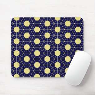 Elegantes Navy- und Gold-Geometrie-Muster Mousepad