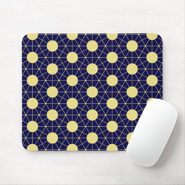 Elegantes Navy- und Gold-Geometrie-Muster Mousepad (Mit Mouse)