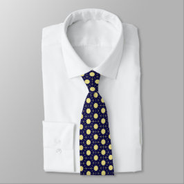 Elegantes Navy-und-Gold-Geometriekachel-Muster Krawatte