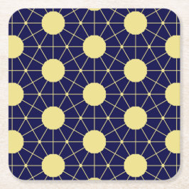 Elegantes Navy-und-Gold-Geometriekachel-Muster Rechteckiger Pappuntersetzer