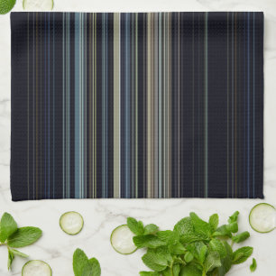 Elegantes Navy- und Gold-Mehrfarbenstreifen Geschirrtuch