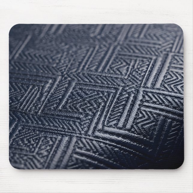 Elegantes, navyblaues, geometrisches, geprägtes Le Mousepad (Vorne)