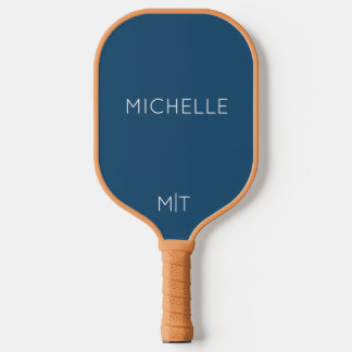 Elegantes, navyblaues, personalisiertes Namens- un Pickleball Schläger