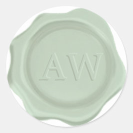 Elegantes Neo Mint Green Monogram Wedding Wax Sieg Runder Aufkleber