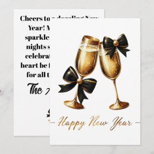 Elegantes Neujahrsdesign mit Champagnergläsern Feiertagskarte
