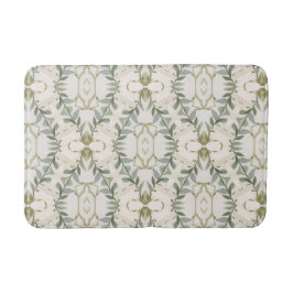 Elegantes neutrales Blumenmuster Badematte