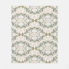 Elegantes neutrales Blumenmuster Fleecedecke