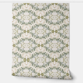 Elegantes neutrales Blumenmuster Tapete