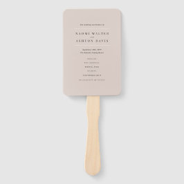 Elegantes neutrales Hochzeitsprogramm Fächer