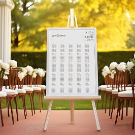 Elegantes, neutrales Line Art Blume Seating Chart