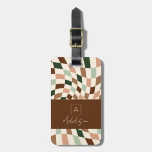 Elegantes neutrales personalisiertes Monogramm mit Gepäckanhänger