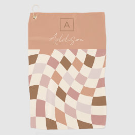 Elegantes neutrales, überprüftes Personalisiertes  Golfhandtuch