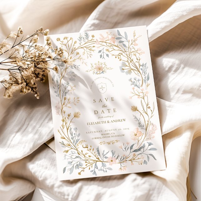 Elegantes neutrales Wappen Save The Date (Von Creator hochgeladen)