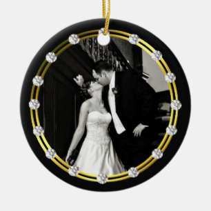 Elegantes Newly Wed Foto Keramikornament