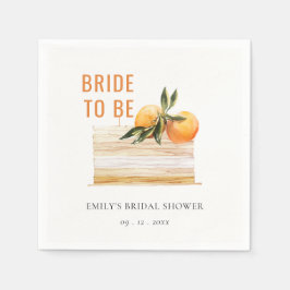 Elegantes Niedliches Boho Orange Fruit Cake Brautp Serviette