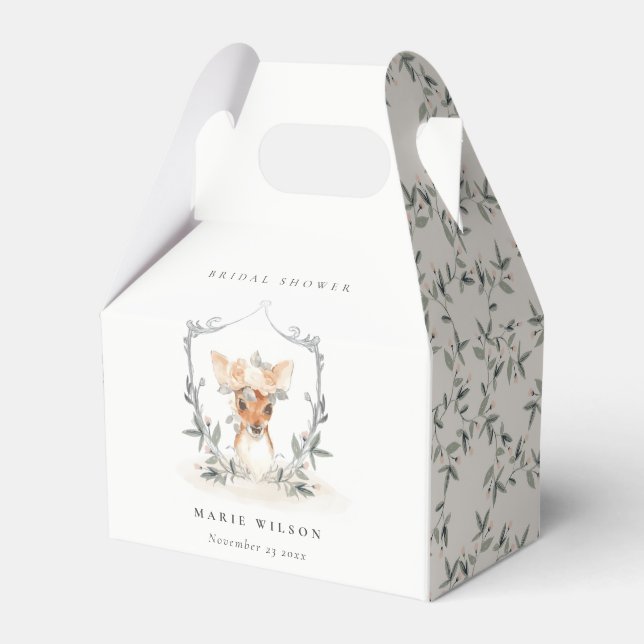Elegantes Niedliches Brautparty von Dusky Deer Flo Geschenkschachtel (Vorderseite)