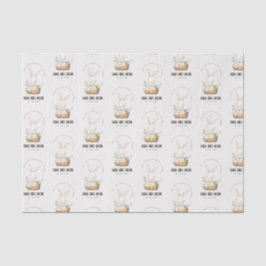 Elegantes Niedliches Bunny im Blumenkorb Kindergeb Seidenpapier