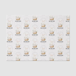 Elegantes Niedliches Bunny im Blumenkorb Kindergeb Seidenpapier