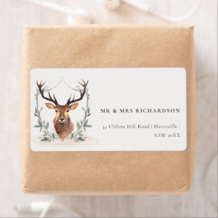 Elegantes Niedliches Dusky Deer Floral Wappen
