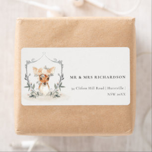 Elegantes Niedliches Dusky Deer Floral Wappen