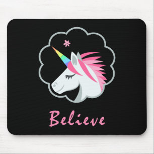 elegantes niedliches glauben an Unicorns emoji Mousepad