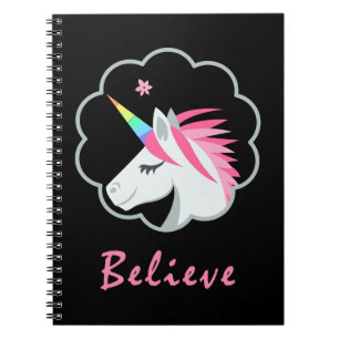 elegantes niedliches glauben an Unicorns emoji Notizblock